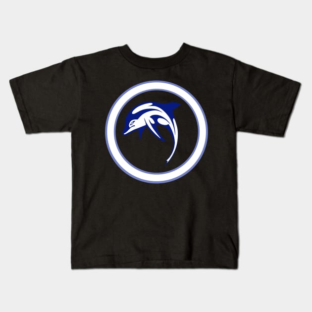 Dolphin 03a_03 Kids T-Shirt by kensor